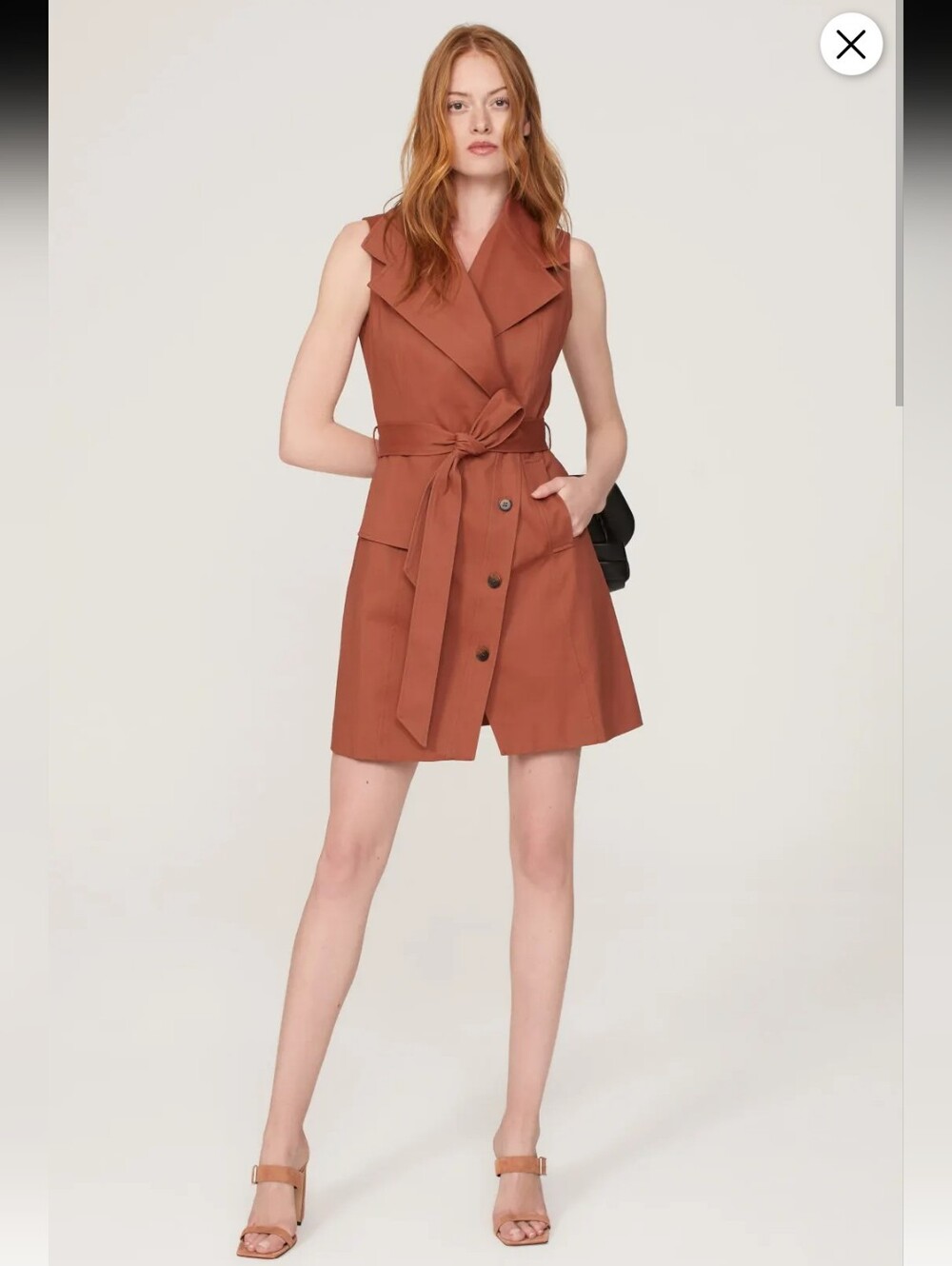 Toccin Brown Trench Mini Wrap Dress Size 6